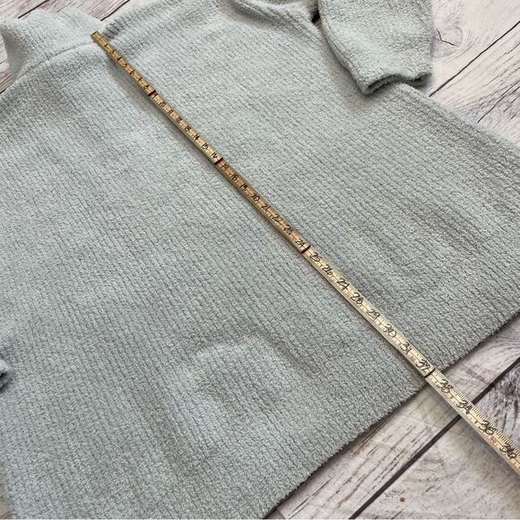 Barefoot Dreams Cozy Chic 1/4 Zip Pullover Ribbed Fleece Light Grey Size 2X NEW - Picture 6 of 8